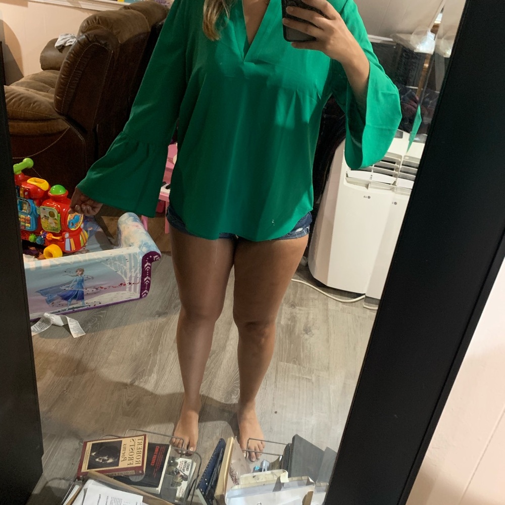 Long sleeve green j crew shirt